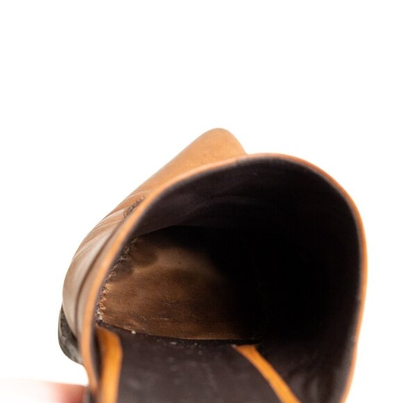 Vintage Gianni Barbato Mules Brown Leather Slip-On Western Italy EU 36.5 / US 6 - Picture 11 of 15